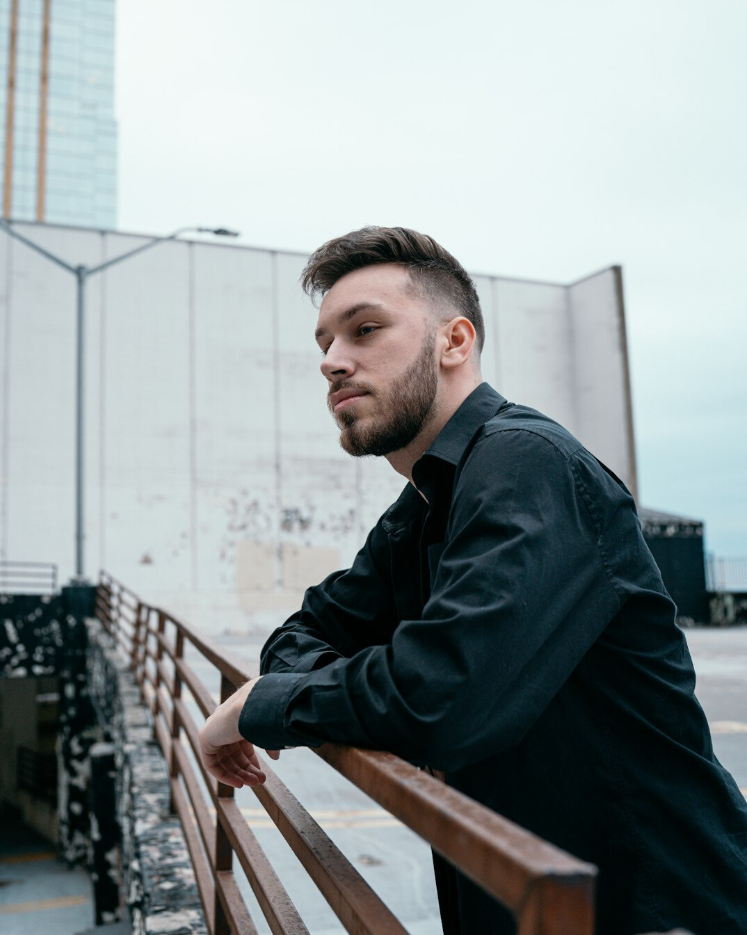 Portrait of a young European man in smart casual clothing