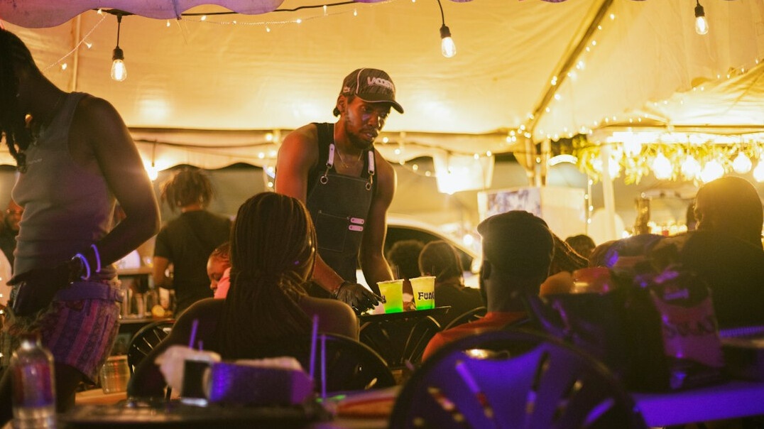 Entrepreneur presenting to a small business audience